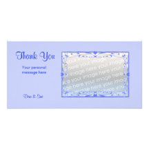 Thank You Light Blue Customized Photo Card