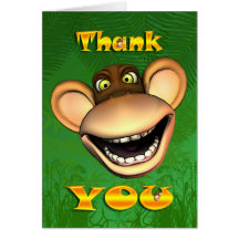 Thank you monkey face, happy jolly card