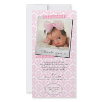 Thank You Note Baby Girl Announcement Template