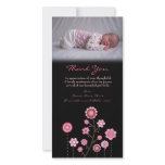 Thank You Note Baby Girl Pink Photo Card Template photo cards