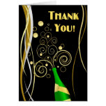 Thank You Note Cards - Festive Black and Gold