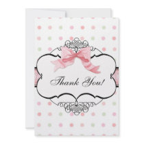 Thank You Note Cards - French Bow Dot Swirl vs2 Announcement