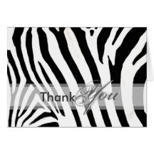 Thank You on the wild side, zebra - Customisable Greeting Card