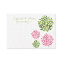Thank You or Table Place Cards Pink Green Blooms Business Card