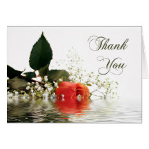 Thank You Orange Rose Greeting Cards