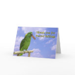 Thank You Parrot Sitting Greeting Cards