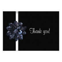 Thank You Party Black Sequin Flower Fabulous 40th Custom Invites