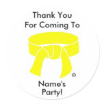 Thank You Party Sticker Martial Arts yellow custom