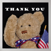 Thank You Patriotic Teddy bear poster