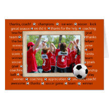 Thank you photo card for Soccer Coach
