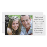 Thank You Photo Wedding Card Black & White Floral photo cards