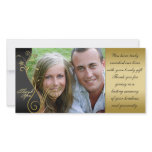 Thank You Photo Wedding Card Classy Black & Gold photo cards
