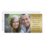 Thank You Photo Wedding Card Classy Blue & Gold photo cards