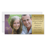 Thank You Photo Wedding Card Classy Purple & Gold photo cards