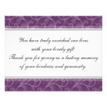 Thank You Photo Wedding Card Purple Victorian Custom Announcements