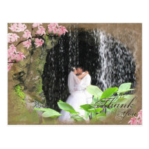 Thank You Photo Wedding Postcard Cherry Blossom