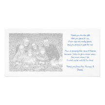 Thank you photocard from baby photo greeting card