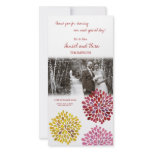 Thank You Pink Red Yellow Blooms Wedding Photo photo cards