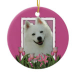 Thank You - Pink Tulips - American Eskimo ornaments