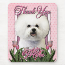 Thank You - Pink Tulips - Bichon Frise