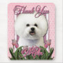 Thank You - Pink Tulips - Bichon Frise