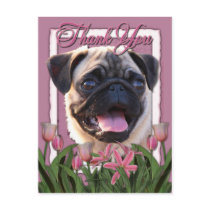 Thank You - Pink Tulips - Pug