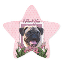 Thank You - Pink Tulips - Pug