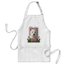 Thank You - Pink Tulips - West Highland Terrier Apron