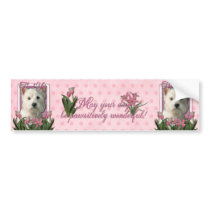 Thank You - Pink Tulips - West Highland Terrier