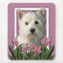 Thank You - Pink Tulips - West Highland Terrier Mouse Pad