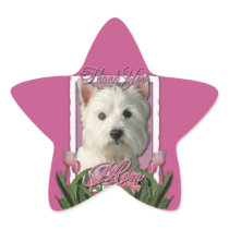 Thank You - Pink Tulips - West Highland Terrier