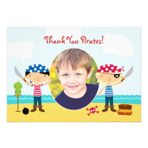 Thank You Pirate Photo Card Personalised Invite