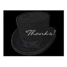 Thank You Post Cards Top Hat