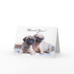 Thank You Pug puppies greeting card