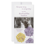 Thank You Purple Yellow Flower Wedding Photo Card