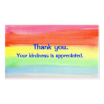 Thank you, rainbow coloured, tag cards business cards