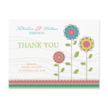 Thank You Rainbow Colourful Tall Flowers Postcard