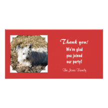 Thank you - Red Customised Photo Card