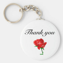 thank you red rose key chain