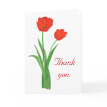 Thank you, red tulips, wedding cards