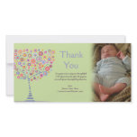 Thank You Retro Tree New Baby Gift Photocard