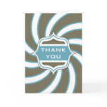 Thank you Retro Vintage Teal Chocolate Brown