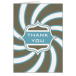 Thank you Retro Vintage Teal Chocolate Brown Cards