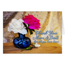 Thank you roses for Mum and dad Greeting Card
