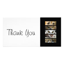 Thank You slim Card - Animals Eyes Custom Photo Card