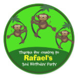 Thank You stickers: Birthday Stickers:: Monkeys