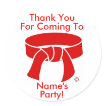 Thank You Stickers Martial Arts Red Belt