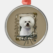Thank You - Stone Paws - Bichon Frise Christmas Ornament