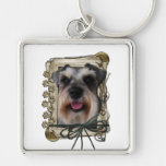 Thank You - Stone Paws - Schnauzer Keychain
