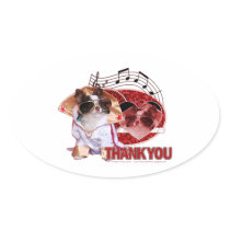 Thank You - Thank You Very Much - Chihuahua -Gizmo Oval Stickers